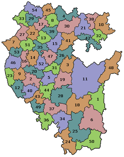 Карта Башкирии по административным районам